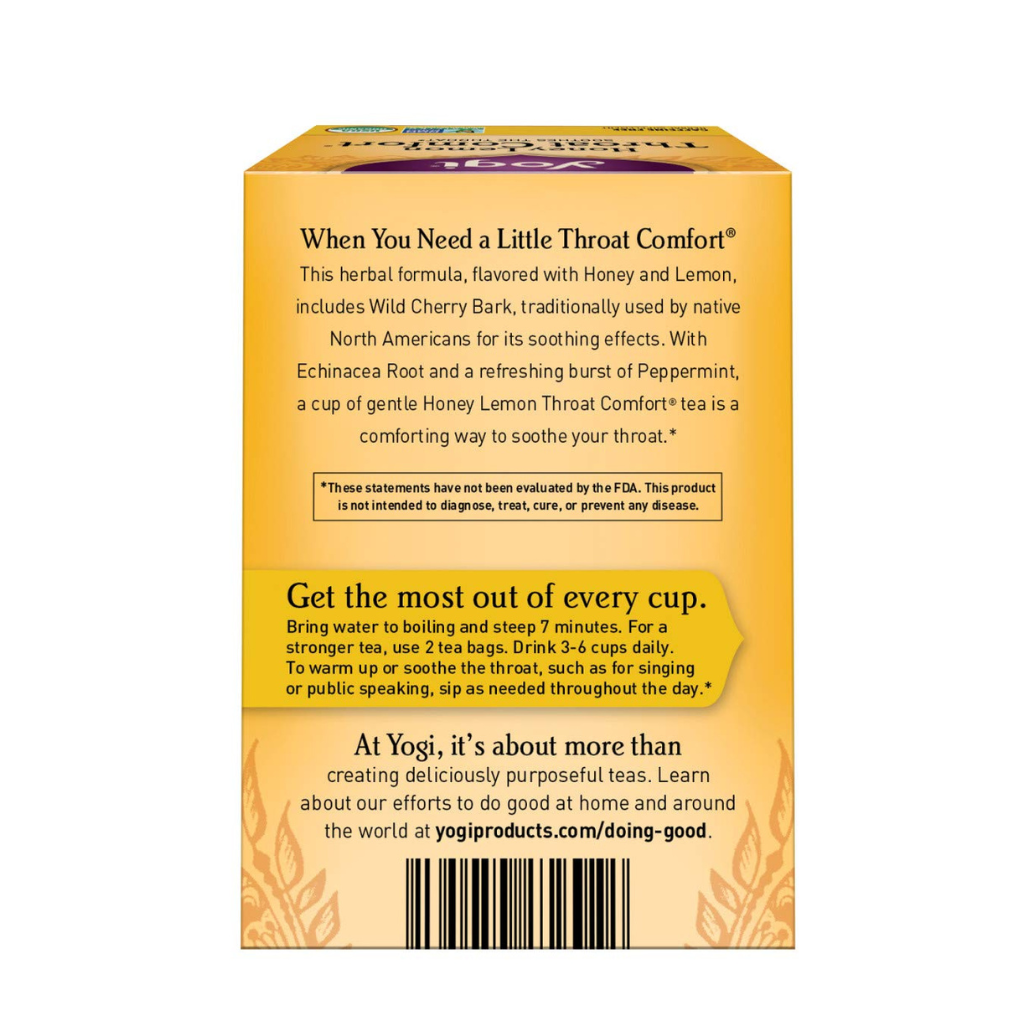 Yogi Honey Lemon Throat Comfort Tea Bags