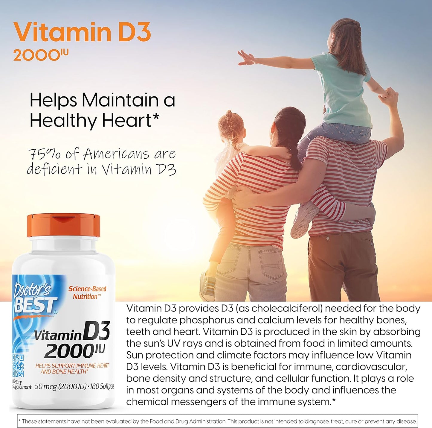 Doctor's Best Vitamin D3 125 mcg (5,000 IU)